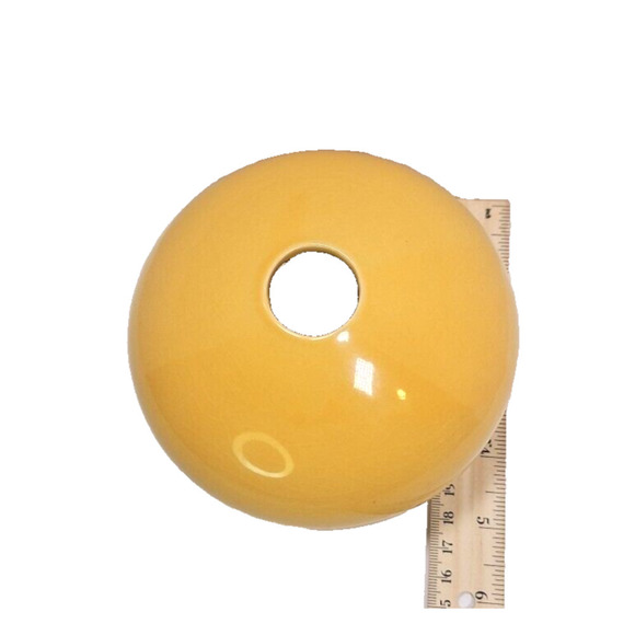 Modern Art Pottery Vases Set of 2 - Low Profile, Goldenrod Yellow, Unique Design - Picture 6 of 16